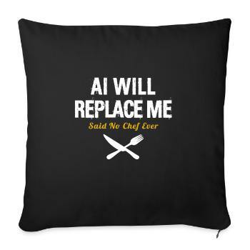 Cooking Culinary Restaurant Gourmet Kitchen Chef - Sofa pillowcase 17,3'' x 17,3'' (45 x 45 cm) - black - Front