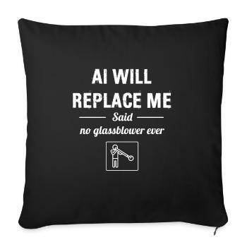 verrier soufflé de verre déformation Stolzer - Housse de coussin décorative 45 x 45 cm - noir - Devant