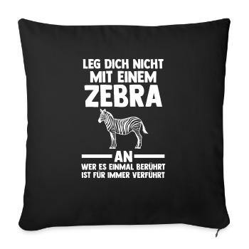 Zebra - Sofakissenbezug 45 x 45 cm - Schwarz - Vorne