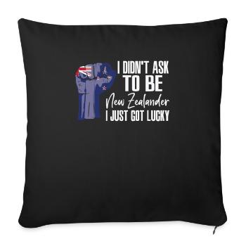New Zealander Pride New Zealand Flag Grown New - Sofa pillowcase 17,3'' x 17,3'' (45 x 45 cm) - black - Front