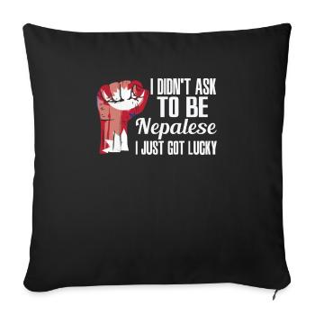 Nepalese Pride Nepal Flag Grown Nepalese Roots - Sofa pillowcase 17,3'' x 17,3'' (45 x 45 cm) - black - Front