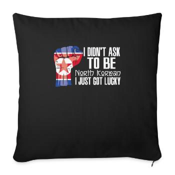 North Korean Pride North Korea Flag Grown North - Sofa pillowcase 17,3'' x 17,3'' (45 x 45 cm) - black - Front