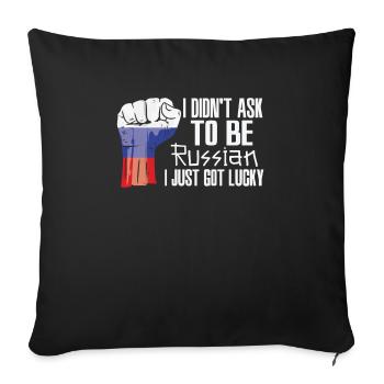 Russischer Stolz Russische Flagge Gewachsen - Sofakissenbezug 45 x 45 cm - Schwarz - Vorne
