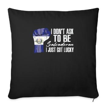 Fierté salvadorienne Drapeau salvadorien - Housse de coussin décorative 45 x 45 cm - noir - Devant