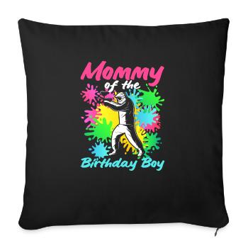 Mom of Birthday Boy Girl Paintball Matching - Sofa pillowcase 17,3'' x 17,3'' (45 x 45 cm) - black - Front
