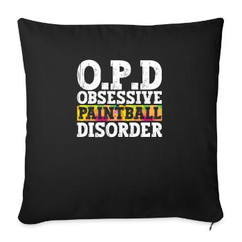 Équipe de paintball trouble obsessionnel-compulsif - Housse de coussin décorative 45 x 45 cm - noir - Devant