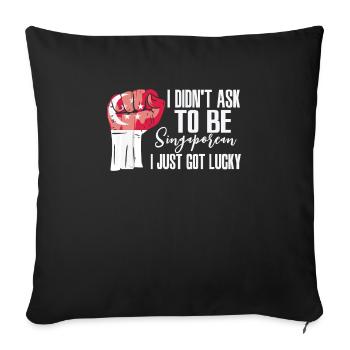 Singaporean Pride Singapore Flag Grown - Sofa pillowcase 17,3'' x 17,3'' (45 x 45 cm) - black - Front