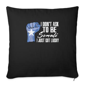Fierté somalienne Le drapeau somalien est devenu grand - Housse de coussin décorative 45 x 45 cm - noir - Devant