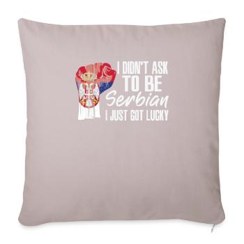 Fierté serbe Drapeau serbe cultivé - Housse de coussin décorative 45 x 45 cm - taupe clair - Devant