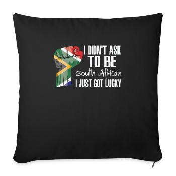 South African Pride South Africa Flag Grown South - Sofa pillowcase 17,3'' x 17,3'' (45 x 45 cm) - black - Front