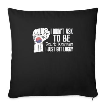 South Korean Pride South Korea Flag Grown South - Sofa pillowcase 17,3'' x 17,3'' (45 x 45 cm) - black - Front