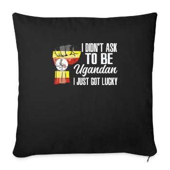 Ugandan Pride Uganda Flag Grown Ugandan Roots - Sofa pillowcase 17,3'' x 17,3'' (45 x 45 cm) - black - Front