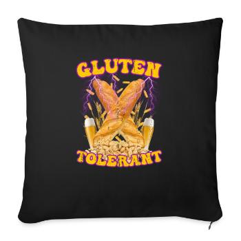 Gluten Tolerant Cool Healthy Nutrition Gluten Free - Sofa pillowcase 17,3'' x 17,3'' (45 x 45 cm) - black - Front