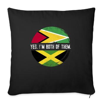 Guyana Drapeau Guyanais Guyana - Housse de coussin décorative 45 x 45 cm - noir - Devant