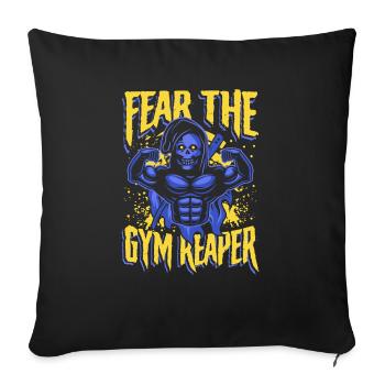Fear the gym reaper - Sofa pillowcase 17,3'' x 17,3'' (45 x 45 cm) - black - Front