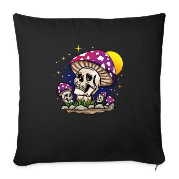 Crâne de champignon - Housse de coussin décorative 45 x 45 cm - noir - Devant
