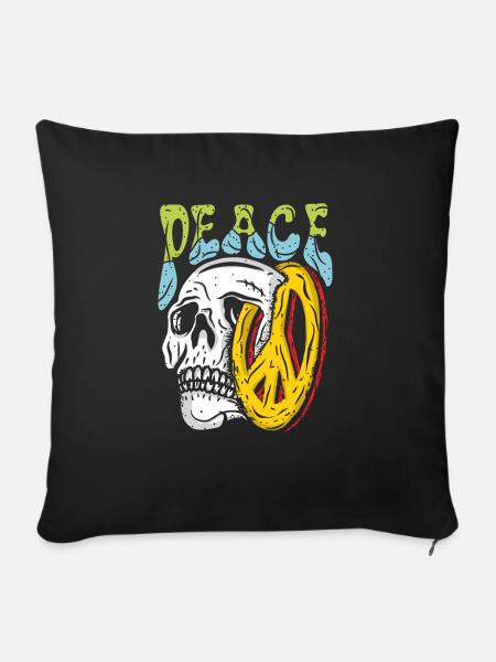 Peace Skull - Sofakissenbezug 45 x 45 cm - Schwarz