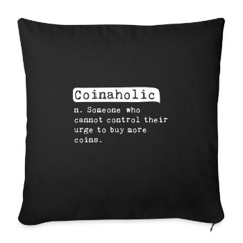 Numismatist Numismatics Hobby Money Coin Collector - Sofa pillowcase 17,3'' x 17,3'' (45 x 45 cm) - black - Front