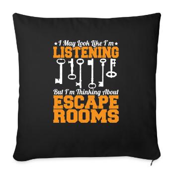 C’est drôle que je pense aux salles d’évasion Challenge My - Housse de coussin décorative 45 x 45 cm - noir - Devant