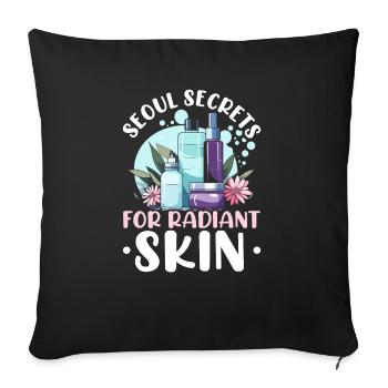 K-Beauty Hautpflege Oppa Korean Beauty Südkorea - Sofakissenbezug 45 x 45 cm - Schwarz - Vorne