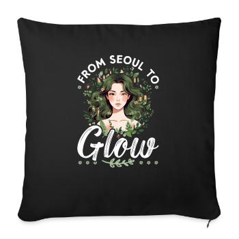 K-Beauty Hautpflege Oppa Korean Beauty Südkorea - Sofakissenbezug 45 x 45 cm - Schwarz - Vorne