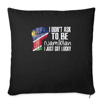 Namibian Pride Namibia Flag Grown Namibian Roots - Sofa pillowcase 17,3'' x 17,3'' (45 x 45 cm) - black - Front
