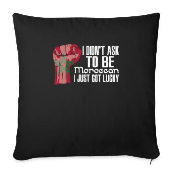 Moroccan Pride Morocco Flag Grown Moroccan Roots - Sofa pillowcase 17,3'' x 17,3'' (45 x 45 cm) - black - Front