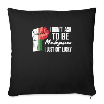 Fierté de Madagascar Drapeau de Madagascar cultivé - Housse de coussin décorative 45 x 45 cm - noir - Devant