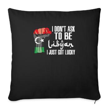 Libyan Pride Libya Flag Grown Libyan Roots Libyan - Sofa pillowcase 17,3'' x 17,3'' (45 x 45 cm) - black - Front