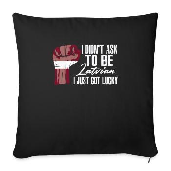 Fierté lettone Drapeau letton cultivé - Housse de coussin décorative 45 x 45 cm - noir - Devant