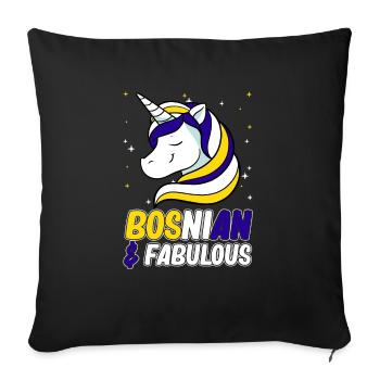 Bosnie-Herzégovine Drapeau Bosnie - Housse de coussin décorative 45 x 45 cm - noir - Devant