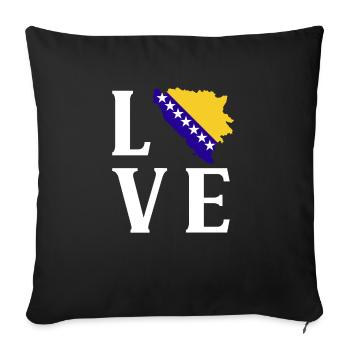 Bosnie-Herzégovine Drapeau Bosnie - Housse de coussin décorative 45 x 45 cm - noir - Devant
