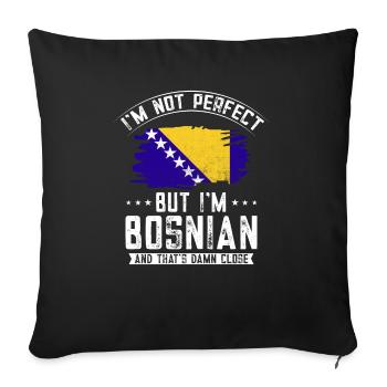 Bosnie-Herzégovine Drapeau Bosnie - Housse de coussin décorative 45 x 45 cm - noir - Devant