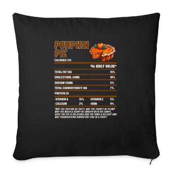 Tarte à la citrouille Valeur nutritive Cake Lovers - Housse de coussin décorative 45 x 45 cm - noir - Devant