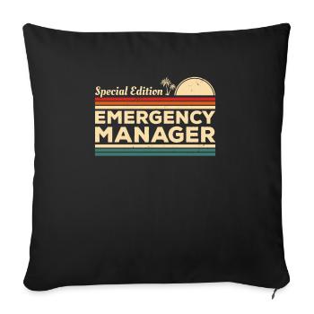Gestionnaire d’urgence Vintage - Housse de coussin décorative 45 x 45 cm - noir - Devant