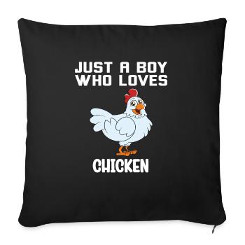 Funny Chicken Saying Chicken - Sofa pillowcase 17,3'' x 17,3'' (45 x 45 cm) - black - Front