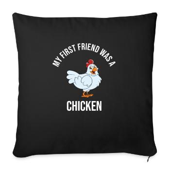Drôle de poulet disant poulet - Housse de coussin décorative 45 x 45 cm - noir - Devant
