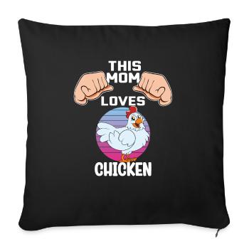 Funny Chicken Saying Chicken - Sofa pillowcase 17,3'' x 17,3'' (45 x 45 cm) - black - Front