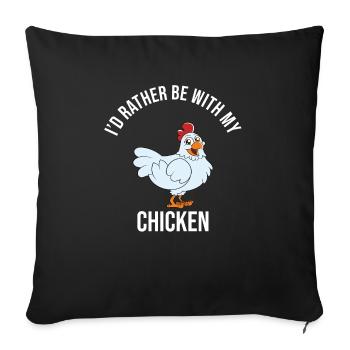 Drôle de poulet disant poulet - Housse de coussin décorative 45 x 45 cm - noir - Devant