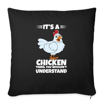 Funny Chicken Saying Chicken - Sofa pillowcase 17,3'' x 17,3'' (45 x 45 cm) - black - Front