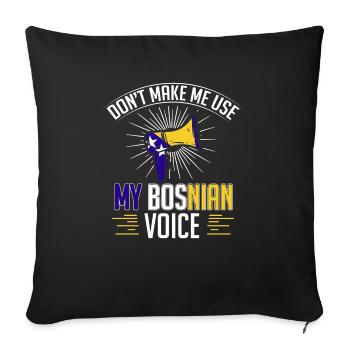Bosnie-Herzégovine Drapeau Bosnie - Housse de coussin décorative 45 x 45 cm - noir - Devant