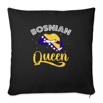 Bosnie-Herzégovine Drapeau Bosnie - Housse de coussin décorative 45 x 45 cm - noir - Devant