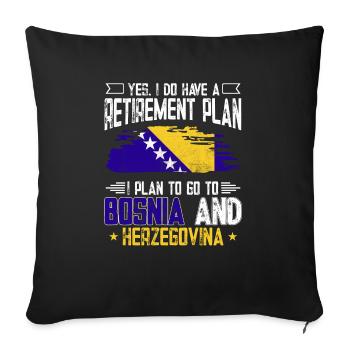 Bosnie-Herzégovine Drapeau Bosnie - Housse de coussin décorative 45 x 45 cm - noir - Devant