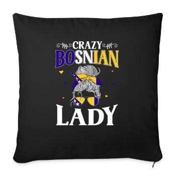Bosnie-Herzégovine Drapeau Bosnie - Housse de coussin décorative 45 x 45 cm - noir - Devant