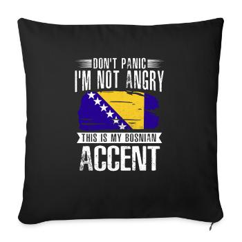 Bosnie-Herzégovine Drapeau Bosnie - Housse de coussin décorative 45 x 45 cm - noir - Devant