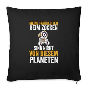 Zocker Zocken Gamer - Sofakissenbezug 45 x 45 cm - Schwarz - Vorne