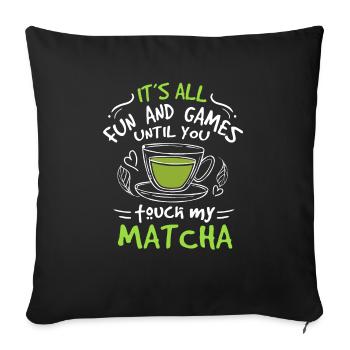 Green Tea Lovers Japanese Matcha Latte Drink - Sofa pillowcase 17,3'' x 17,3'' (45 x 45 cm) - black - Front