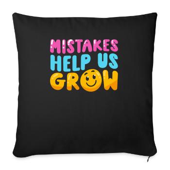 Les erreurs nous aident à développer la citation motivationnelle - Housse de coussin décorative 45 x 45 cm - noir - Devant