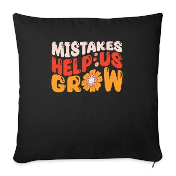 Les erreurs nous aident à développer la citation motivationnelle - Housse de coussin décorative 45 x 45 cm - noir - Devant