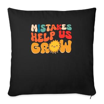 Les erreurs nous aident à développer la citation motivationnelle - Housse de coussin décorative 45 x 45 cm - noir - Devant